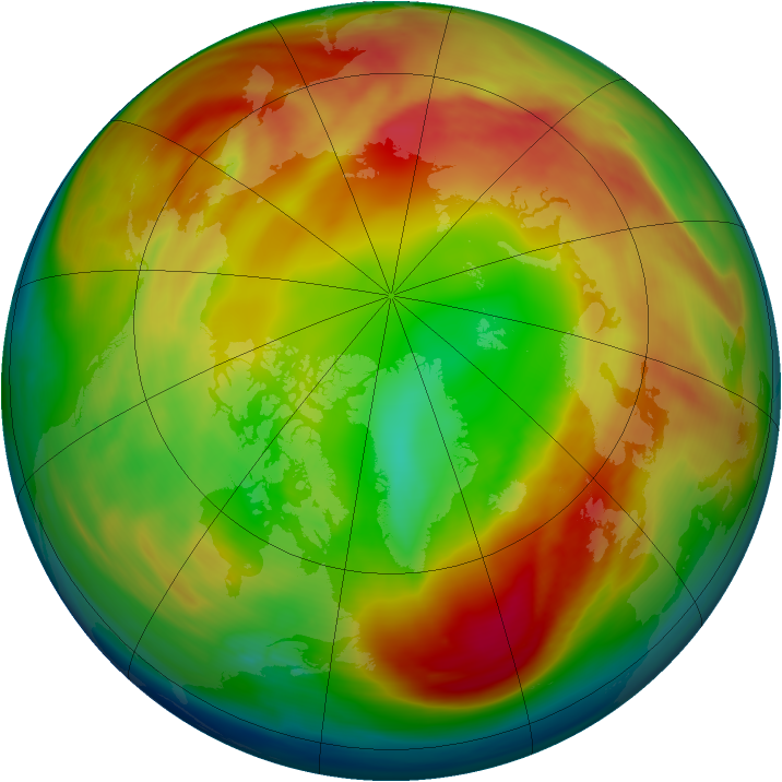 Arctic ozone map for 14 February 2007